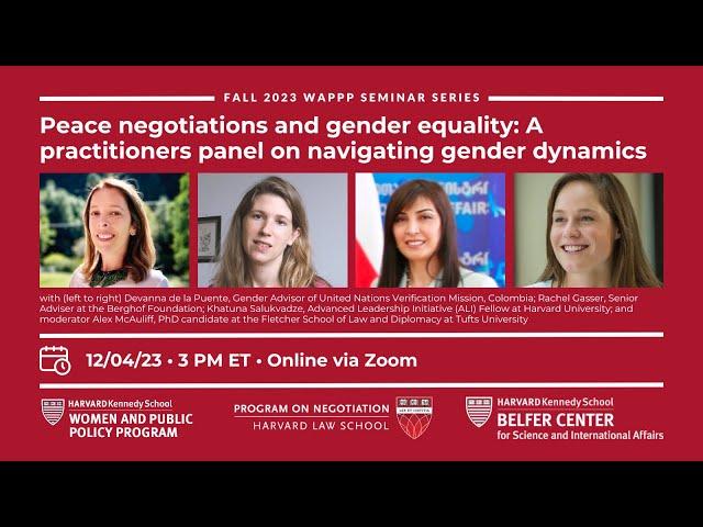 Peace Negotiations & Gender Equality with Devanna de la Puente, Rachel Gasser and Khatuna Salukvadze