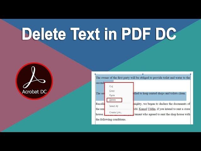 How to Delete Text from PDF document using Adobe Acrobat Pro DC