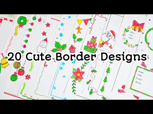 20 Christmas Project Borders/Handmade Designs for Assignment and Notebook decoration