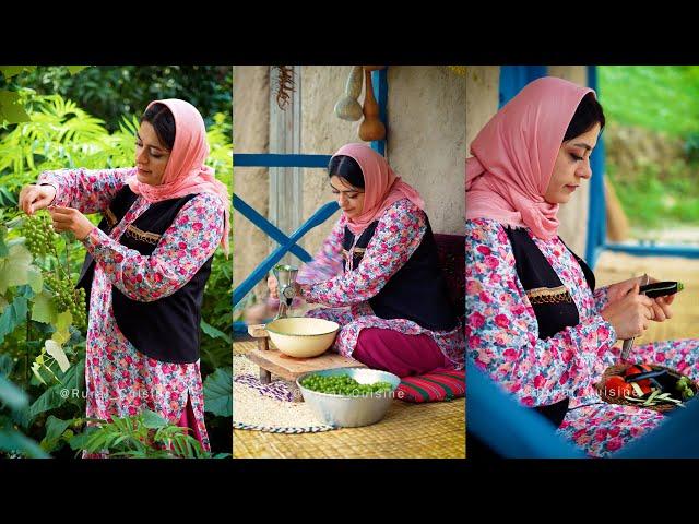 Cooking a Delicious Iranian Stew with Unripe and Sour Grapes