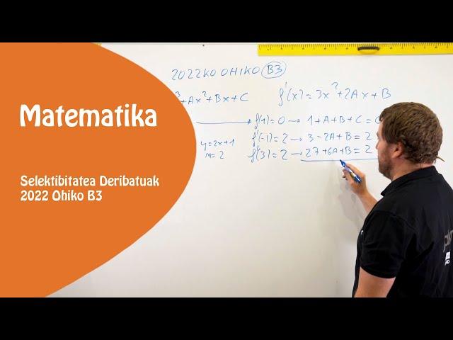 Selektibitatea MATE II   DERIBATUAK  Parametroen kalkulua 2022 B3