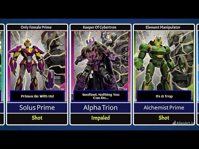 All Primes and Their Last Words Before Death ~ Transformers One 2024