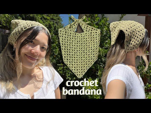 Crochet Granny Square Triangle Bandana/Headscarf Tutorial