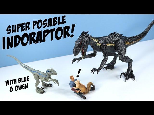 Jurassic World Fallen Kingdom Indoraptor and Velociraptor Blue and Owen Mattel