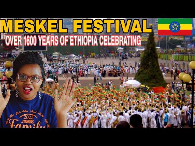 Celebrating Meskel Festival on the streets of Addis Ababa Ethiopia