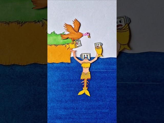 Helping vulture rescue the TV mermaid babies #shorts #drawing #xyzart #skibiditoilet