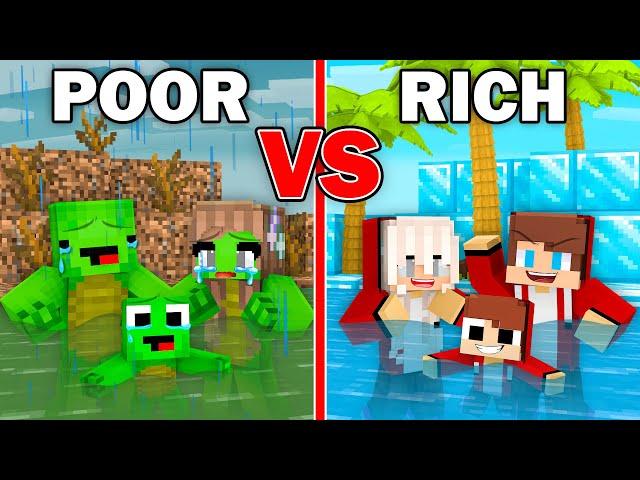 Mikey POOR vs JJ RICH Family SWIMMING POOL in Minecraft - Maizen