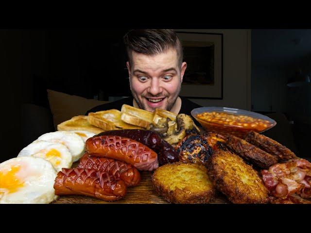 ASMR Deutsch: Full English Breakfast Mukbang ASMR | Dave Kay ASMR with subtitles