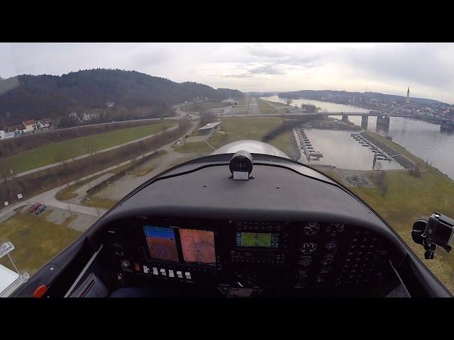 Landung und Start in Vilshofen a.d. Donau (EDMV), Aquila A211, ATC, VFR