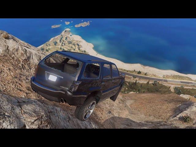 GTA 5 Driving off Mt Chiliad Crashes Compilation #23 (With Roof And Door Deformation)