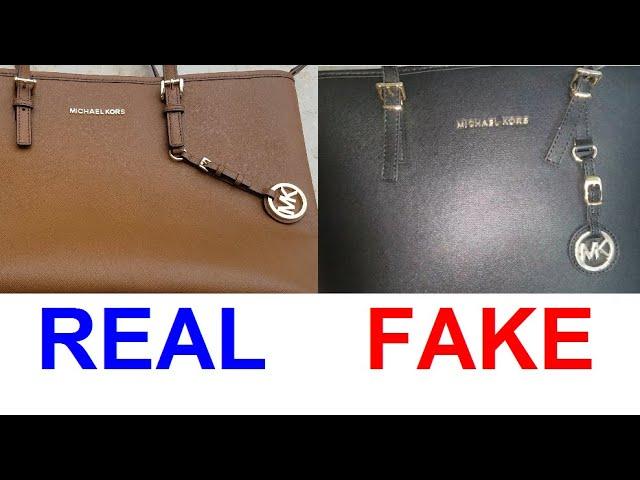 Real vs. Fake Michael Kors bags. How to spot counterfeit Michael Kors east west and rock chick.