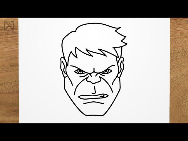 How to draw HULK (Marvel) step by step, EASY