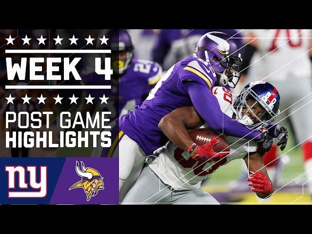 Giants vs. Vikings | NFL Week 4 Game Highlights