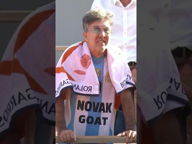 Novak Djokovic swapped his towel for a ‘Messi x Djokovic GOAT’ Argentina shirt 