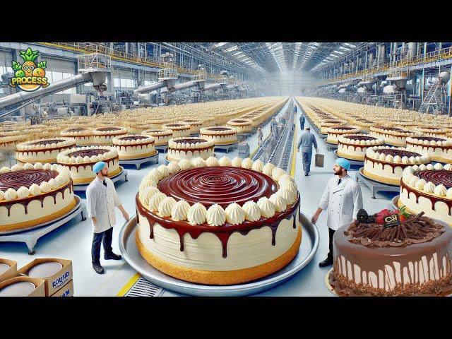 How Millions of Cakes Are Made in a Factory | Automatic Cakes Factory Process