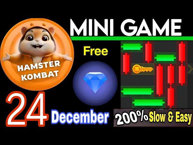 24 December  Puzzle Trick: P2E Hamster Kombat key MiniGame Solved, slow step by step! 