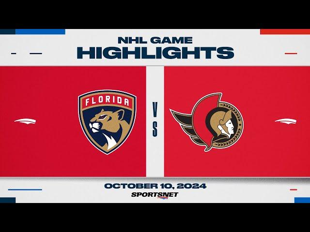 NHL Highlights | Panthers vs. Senators - October 10, 2024