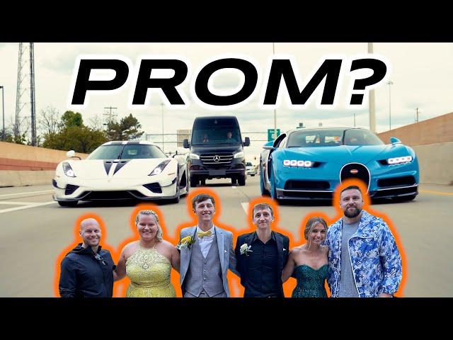 WE TOOK A BUGATTI & KOENIGSEGG TO PROM!!