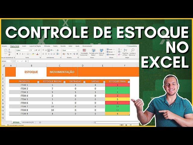 Planilha de Controle de Estoque no Excel | Entradas e Saídas de Materiais (Download Grátis)