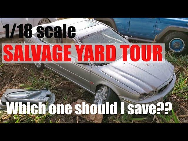 1/18 Scale Outdoor Salvage Yard Walk Around || Is there anything worth saving?