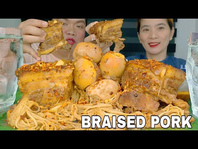 BRAISED PORK WITH ENOKI MUSHROOM | MUKBANG PHILIPPINES