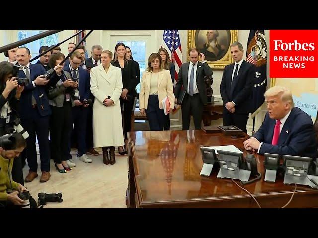 WATCH: President Trump Signs Executive Orders And Takes Reporters' Questions In The Oval Office