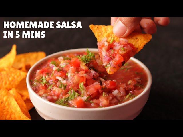 5-Minute HOMEMADE MEXICAN SALSA Without Food Processor | मेक्सिकन सालसा सिर्फ ५ मिनट में