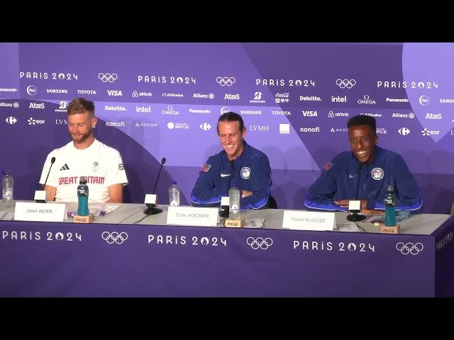 COLE HOCKER UPSETS JOSH KERR, JAKOB INGEBRIGTSEN TO WIN OLYMPIC 1500M GOLD | FULL PRESS CONFERENCE