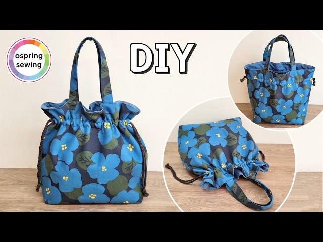 [DIY] Beautiful Flower Tote Bag Tutorial | How to make a Drawstring Bag 