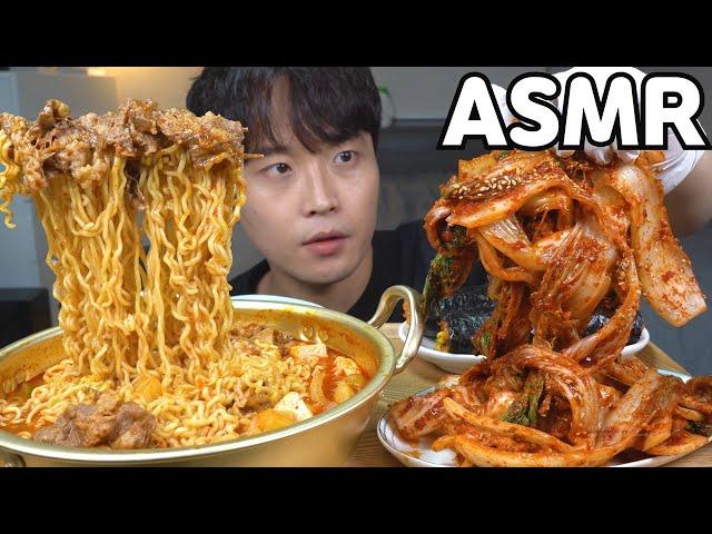 [와차밥] 갓담근 아삭아삭 겉절이 차돌된장라면 비빔밥김밥 리얼사운드 먹방 요리 레시피 MUKBANG ASMR REAL SOUND EATING SHOW COOKING RECIPE