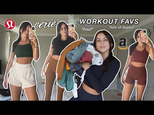 my fav workout clothes *try on haul* (lululemon, amazon, aerie, etc)