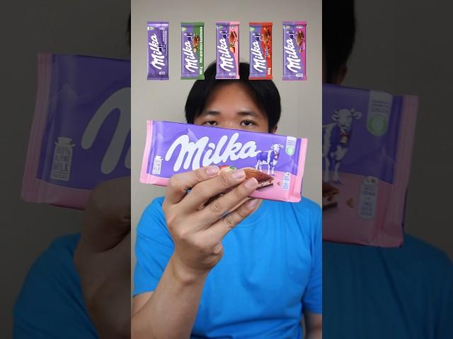 EATING VARIOUS FLAVOR OF MILKA CHOCOLATE #asmr #mukbang #shorts