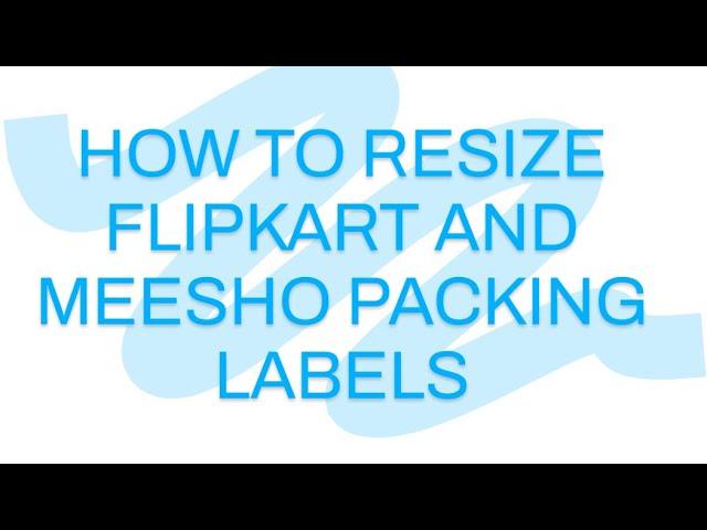 How to crop meesho Flipkart label