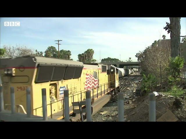 Thousands of stolen parcels litter LA railway   BBC News