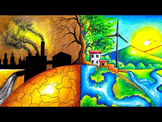 World environment day drawing/only one Earth drawing/environment day poster drawing/easy drawing sa