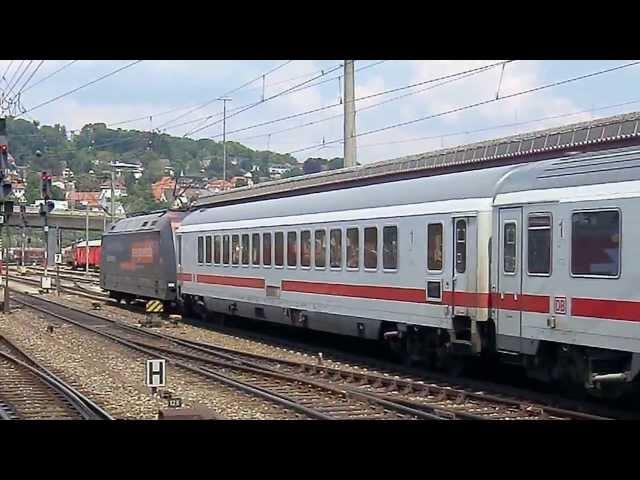 Werbelok 101 100 fährt mit ihrem IC in Ulm aus (BR 101, guter Sound!)