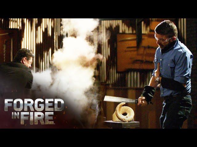 Challenging Twist Damascus Billet Shocks Bladesmiths | Forged in Fire (Season 7)