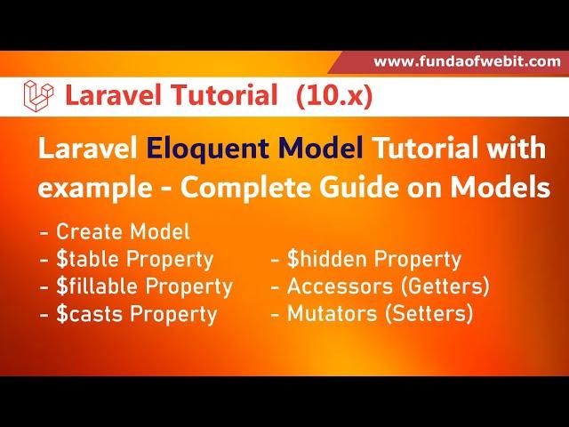 Laravel Eloquent Model Tutorial with example - Complete Guide on Eloquent Model in Laravel 10