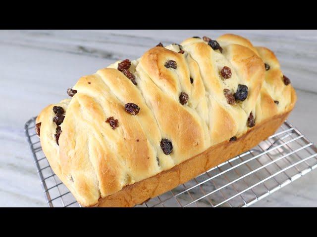 No-Knead Yogurt Raisin Bread | The most Soft and Moist Bread  | 免揉酸奶葡萄干面包，超级松软湿润