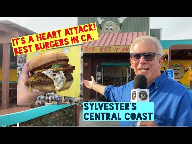 Best Hamburgers in The Central Coast? Sylvester's Heart Attack burger! #hamburger #food #california