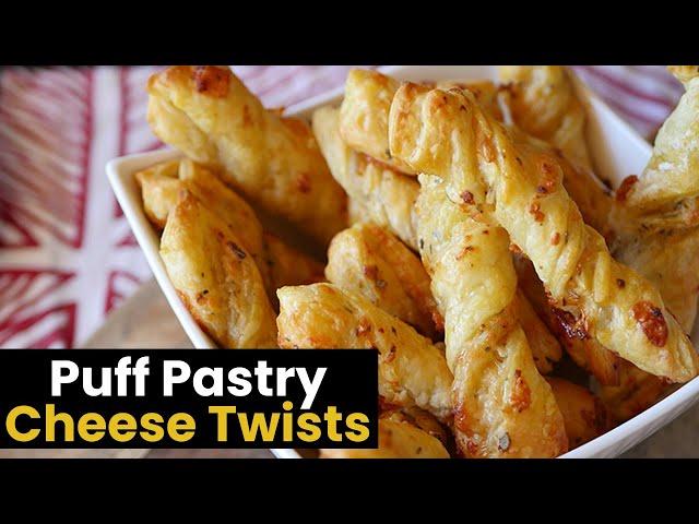 Super Easy Puff Pastry Cheese Twists