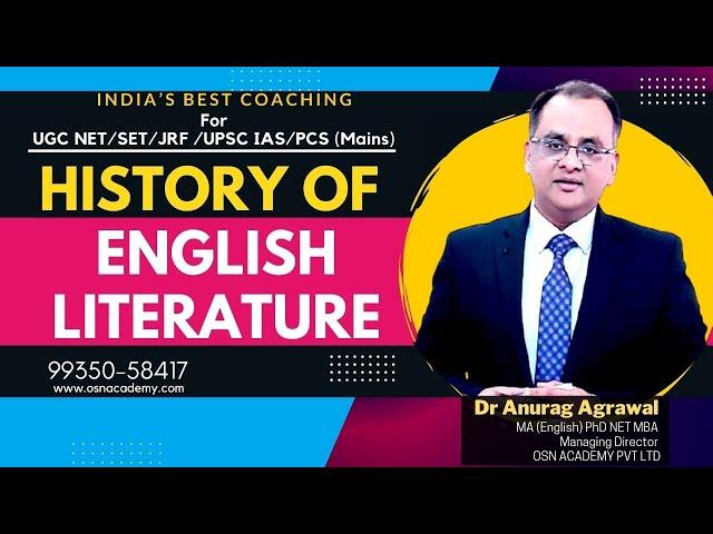 History of English Literature ||  UGC NET/SET/JRF /UPSC IAS/PCS (Mains)