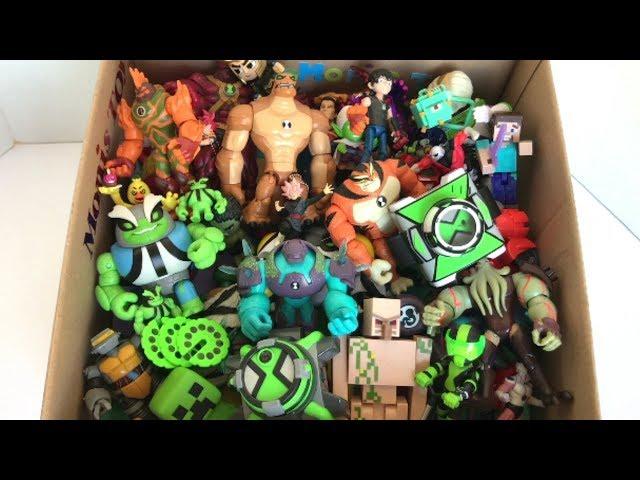 Box Full of Toys Ben 10 Season 3 Toys Action Figures Alien Projection Omnitrix New Toys Minecraft