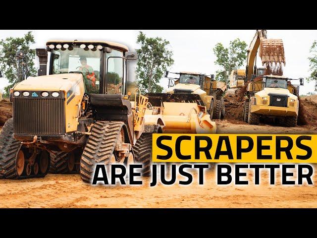 Quad Track Scrapers VS Excavators & Haul Trucks