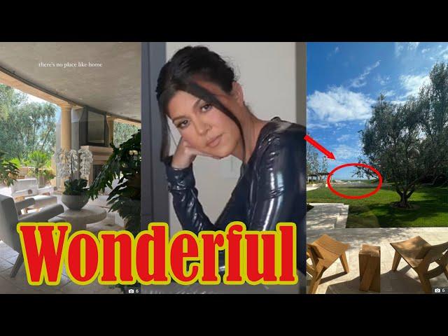 Kourtney Kardashian shows off her huge backyard and huge pool at her $9 million mansion