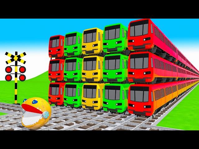 【踏切アニメ】あぶない電車 15 TRAIN  Fumikiri 3D Railroad Crossing Animation #train