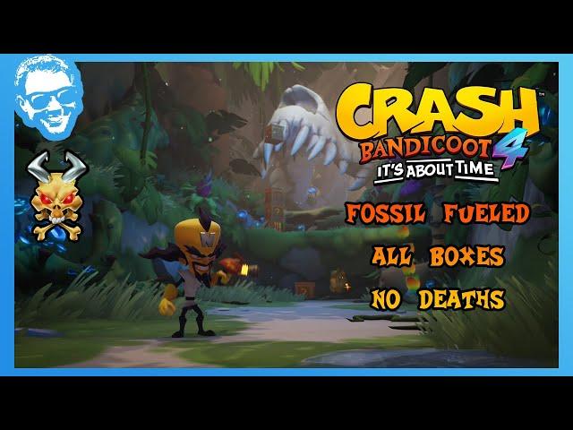 Fossil Fueled - Full Walkthrough - No Deaths - All Gems - Crash Bandicoot 4 It's About Time [4k]