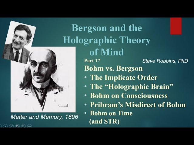 Bergson's Holographic Theory - 17 - Bohm, the Implicate Order