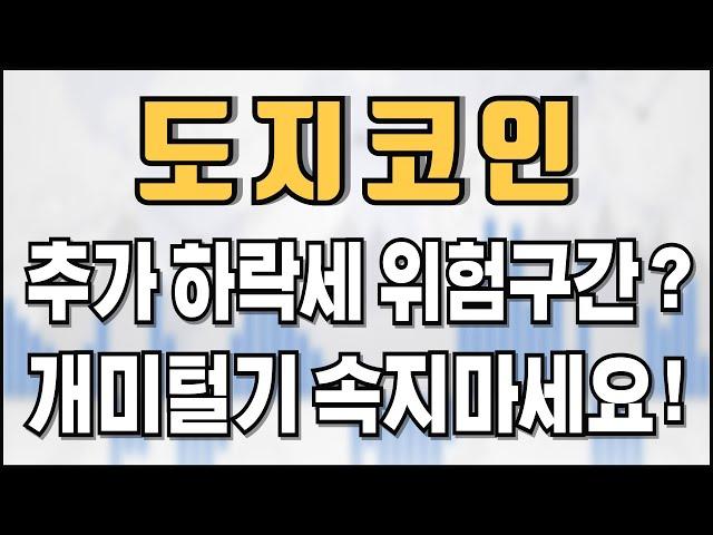 도지코인 - 추가 하락세 위험구간? 개미털기 속지마세요!