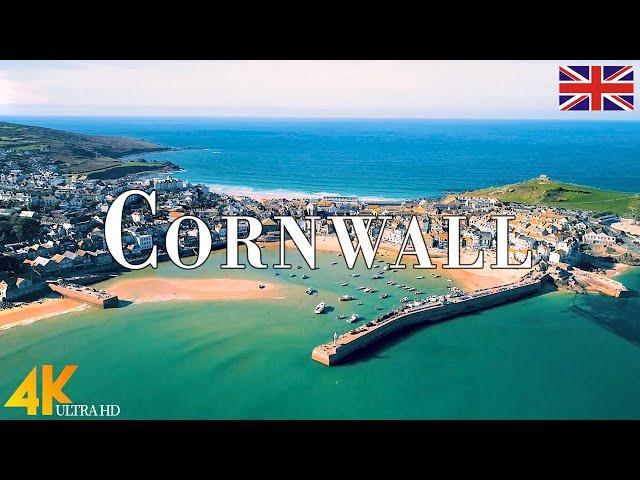 FLYING OVER CORNWALL (4K UHD) • Amazing Aerial View, Scenic Relaxation Film with Calming Music - 4k